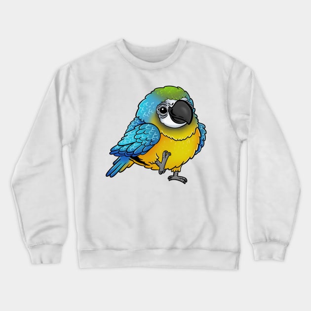 Cute Walking Blue and Yellow Macaw - Parrot Bird Birb - Chibi Kawaii Anime Crewneck Sweatshirt by Holymayo Tee